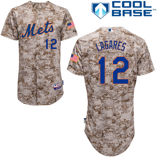 Juan Lagares #12 Youth Baseball Jersey-New York Mets Authentic Alternate Camo Cool Base MLB Jersey